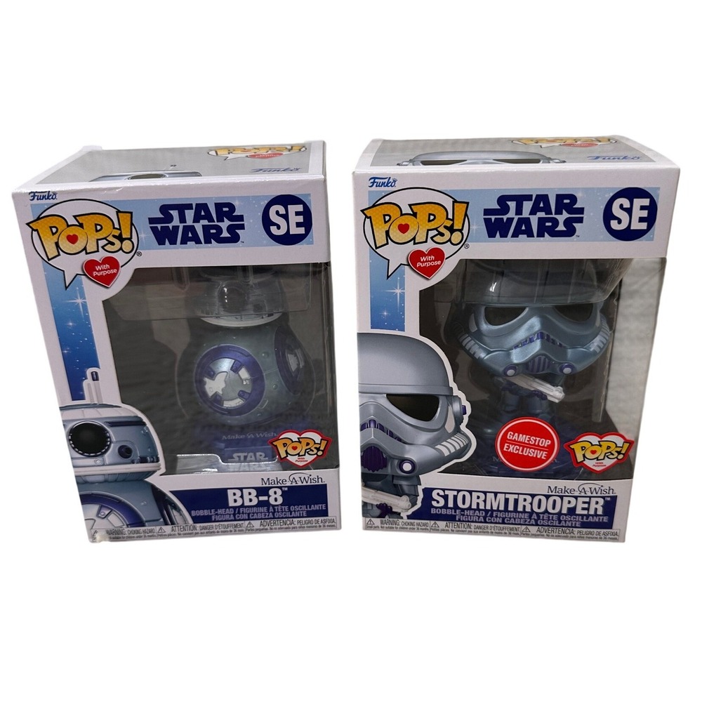 Funko Pop Star Wars Make A Wish BB-8 Stormtrooper Metallic GameStop Exclusive
